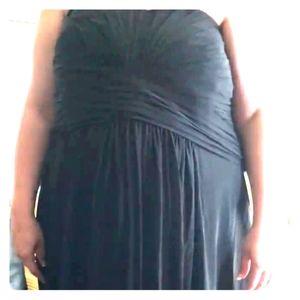 Black chiffon strapless bridesmaid's dress